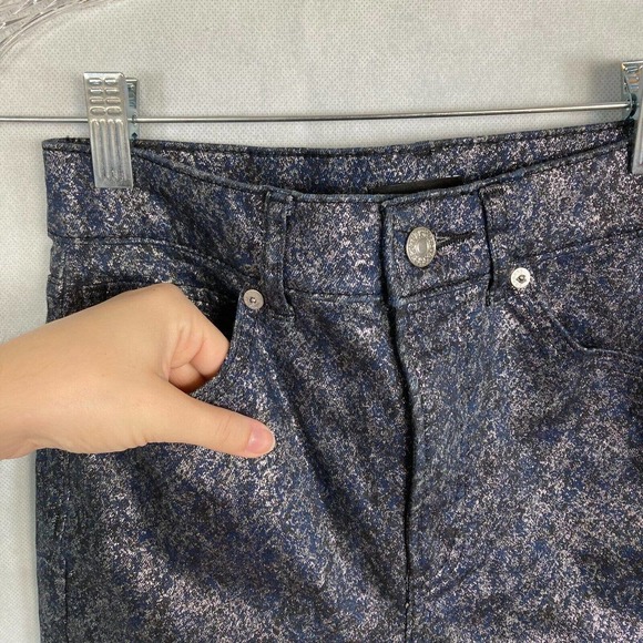 Express Jeans Pants Womens 2P Silver Metallic Coated Super High Rise Slim Ankle - Picture 6 of 11
